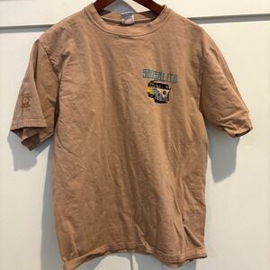 Crazy Shirts T-Shirt Medium Brown Tan Kona Coffee Dyed Sausalito CA